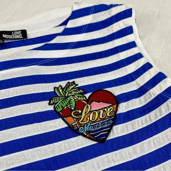 Love Moschino Blue and White Striped Top - Picture 4 of 5
